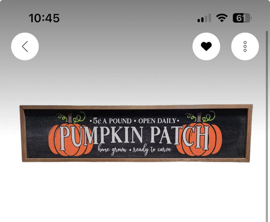 Pumpkin Patch Black-Sign