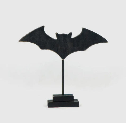 Bat Wood Cut Out On Stand