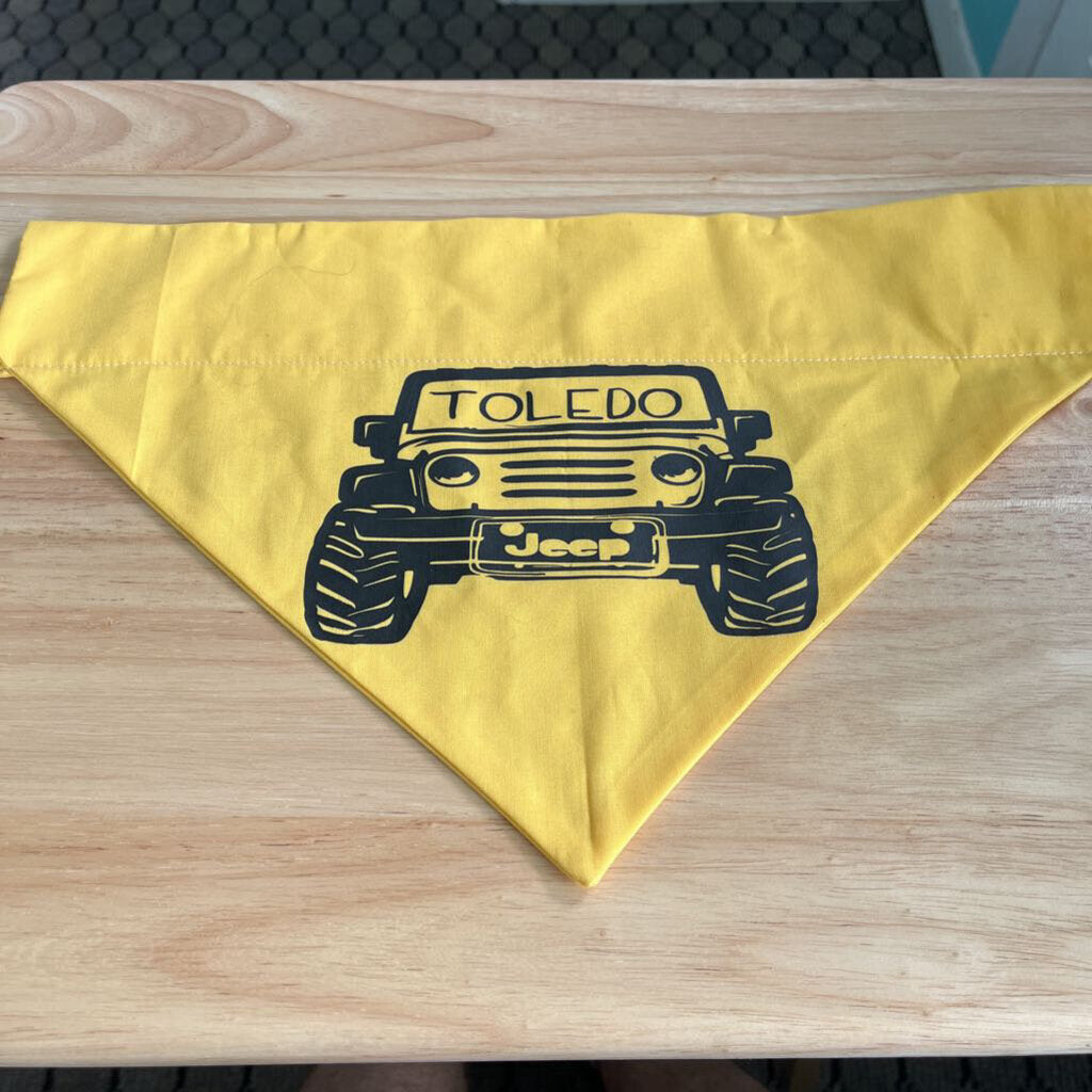 Yellow Toledo Jeep Dog Bandana