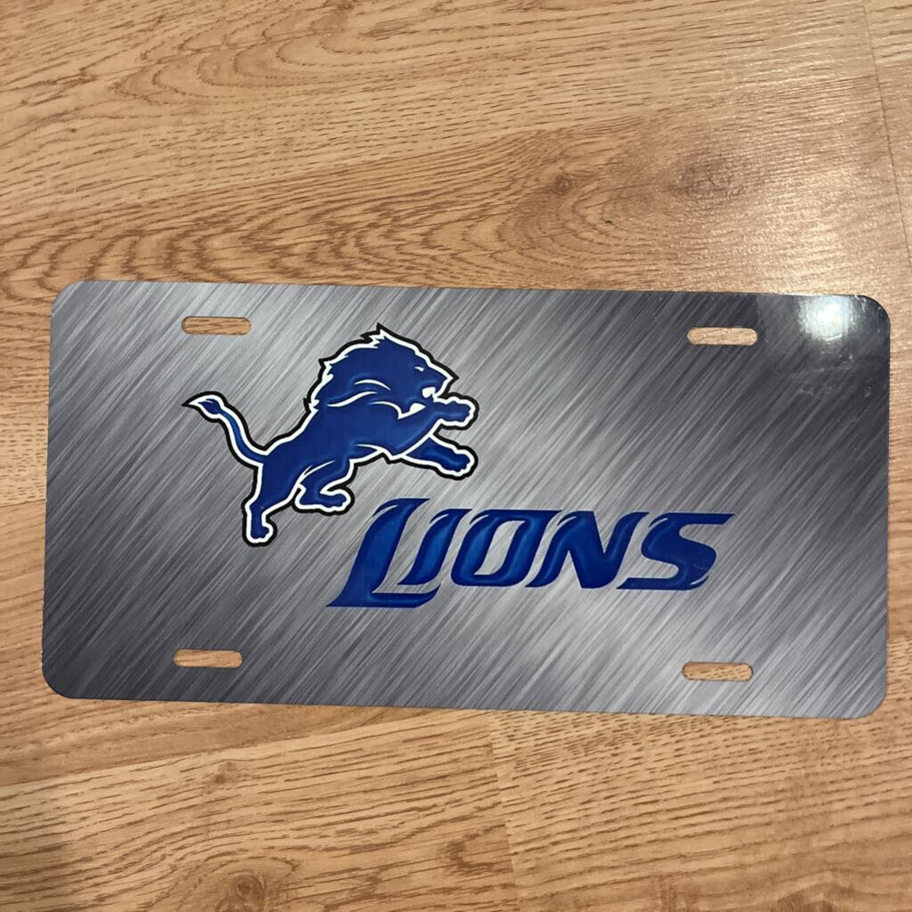 Detroit Lions SIL Brush License Plate