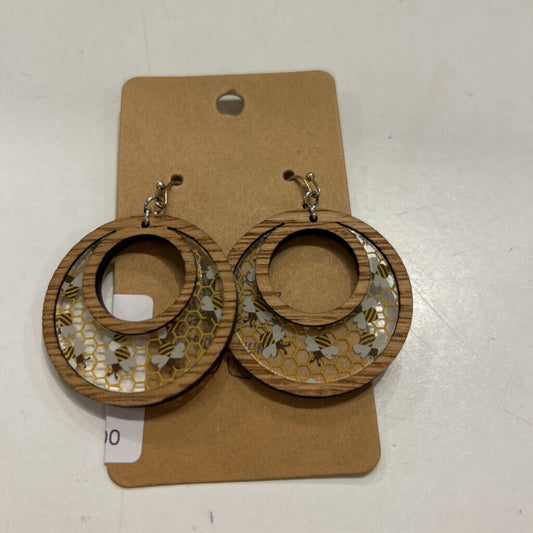 Bee Circle Inlay Earring