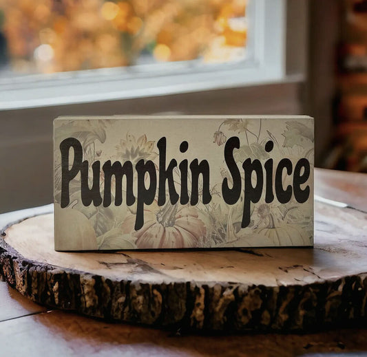 Pump Spice Wood Block 8"x4"