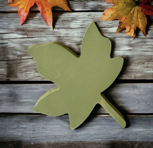 Fall Wood Leaf Sitter 6"x5"