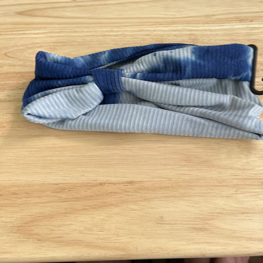 Blue Tie Dye Ribbed Headband