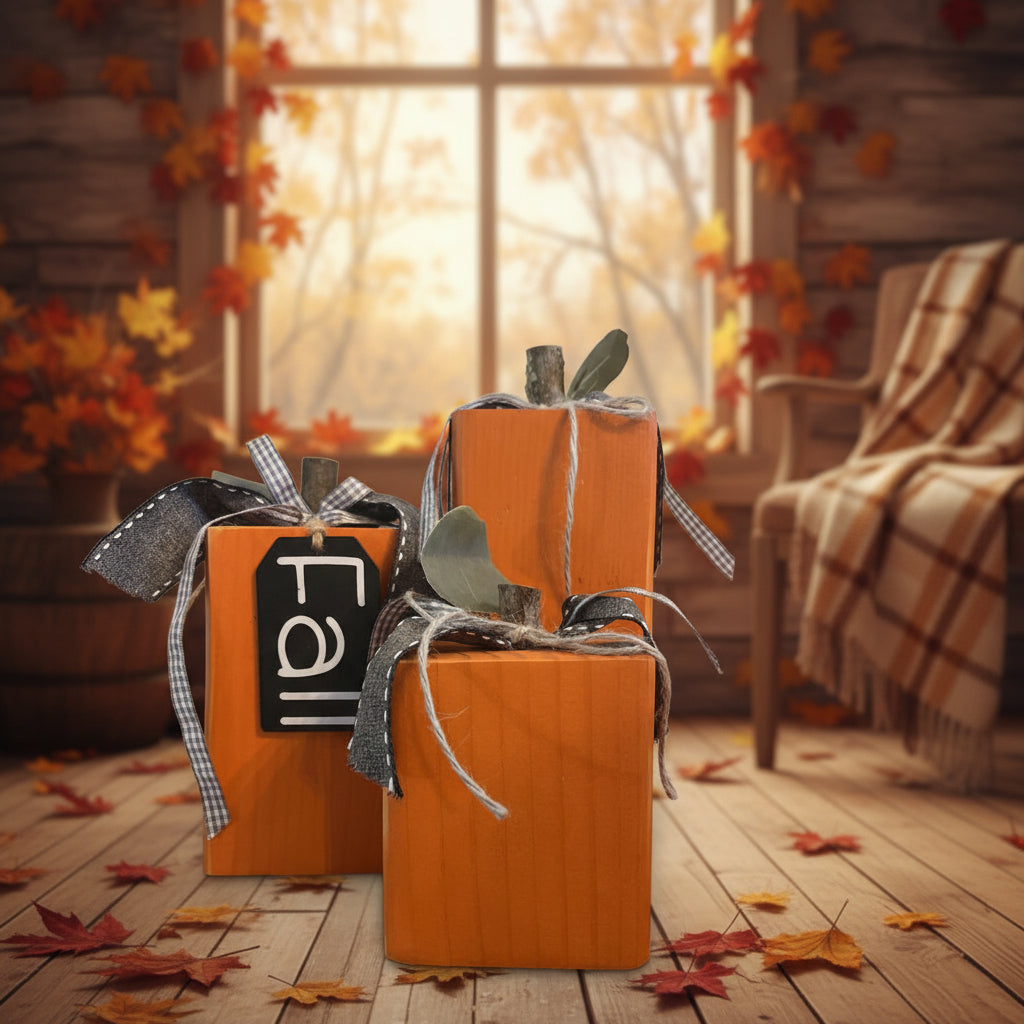 Orange 3pc Pumpkin Block