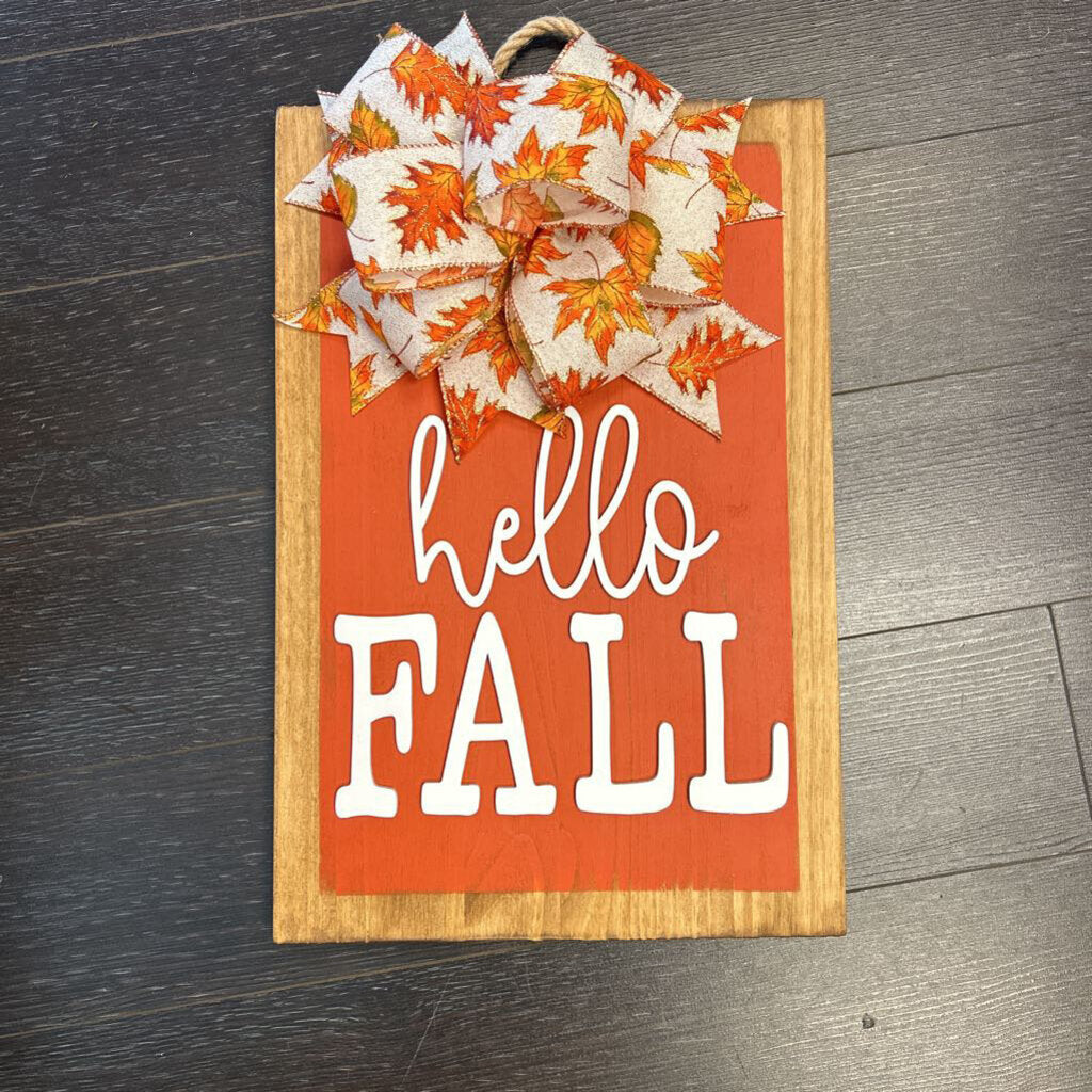 Hello Fall 18x12 Door Hanger