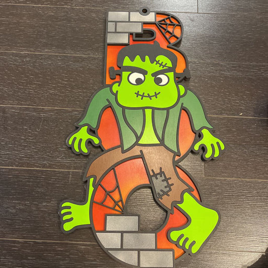 Frankenstein door hanger