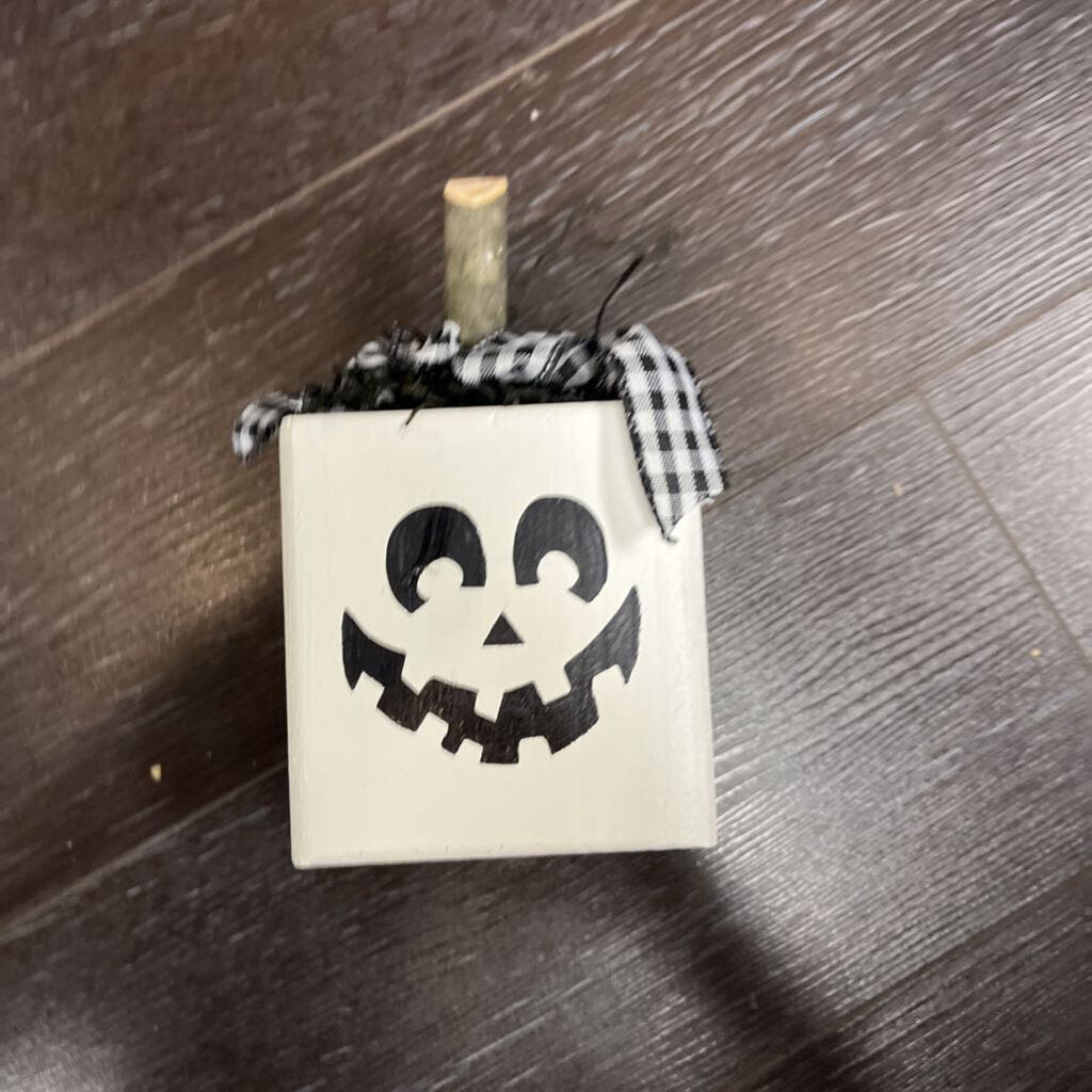 #114 White Pumpkin Face