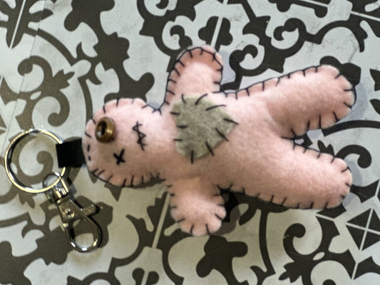 Doll Keychain Pink/Brwn #204e