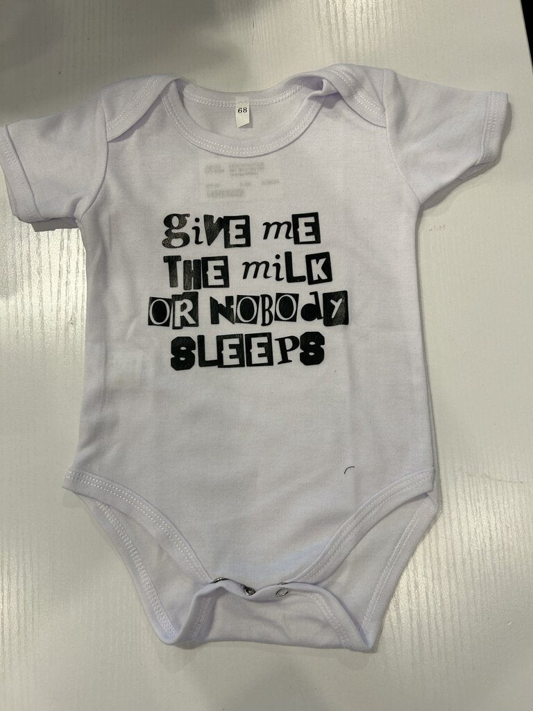 Give Me Milk Onesie-White