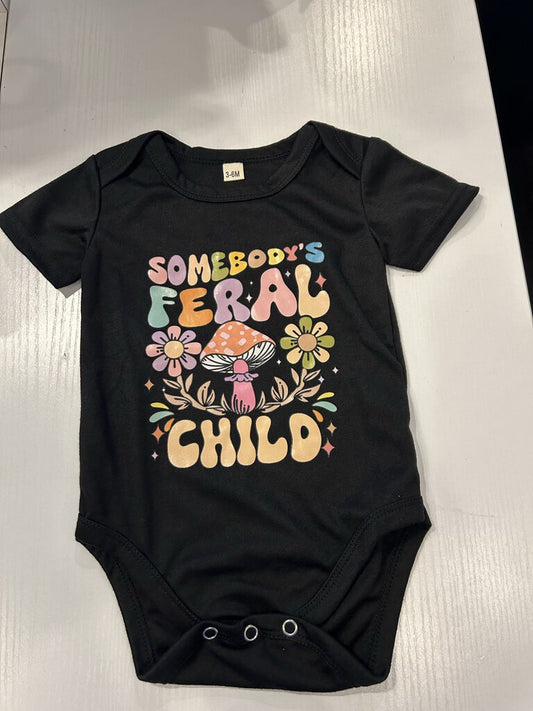 Feral Child Onesie-Black