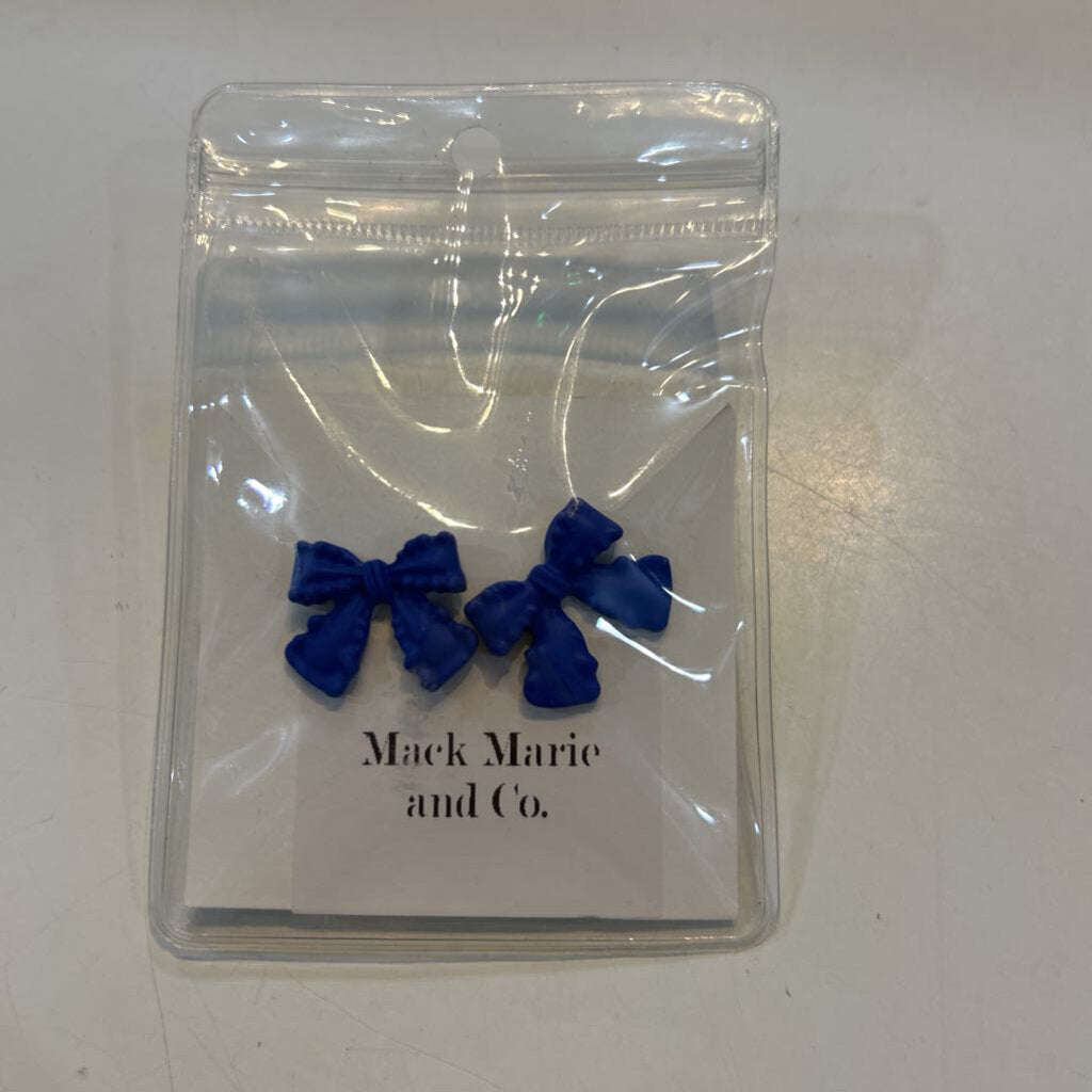 Blue Bow Earrings