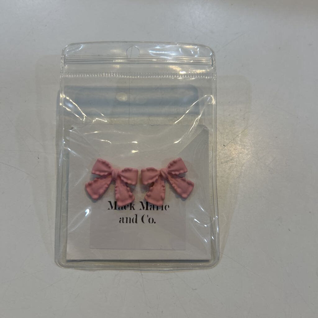 Pink Bow Earrings