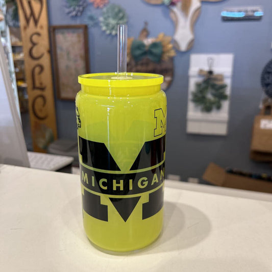 TTUN Yellow 16oz Beer Can Glass