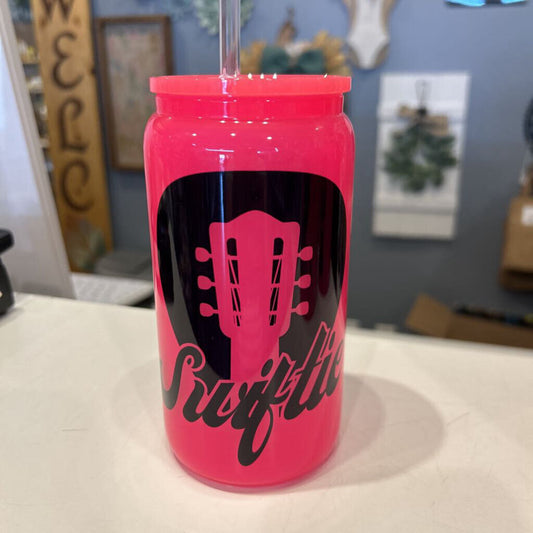 Tay Swift Era Guitar Era/sing Pink Beer Can Glass