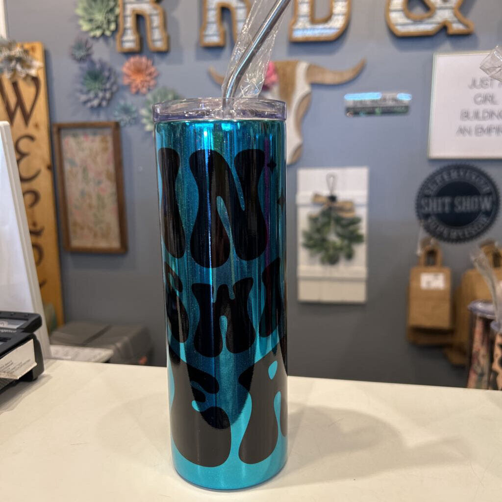 Tay Swift Blk Era Mirror Blue 20oz Tumbler