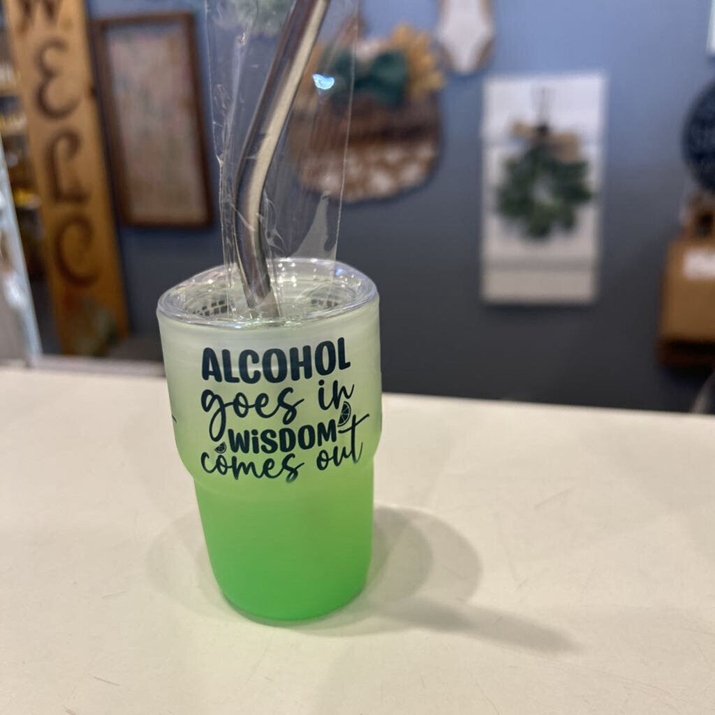 Alcohol Wisdom Frosted Green 3oz Shot