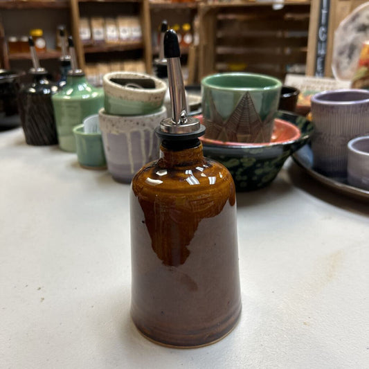 Small Oil Bottle w/Spout-Brown