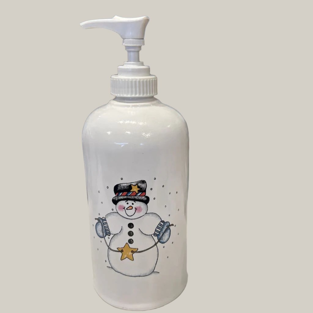 Soap/Lotion Bottle Snowman snowflakes