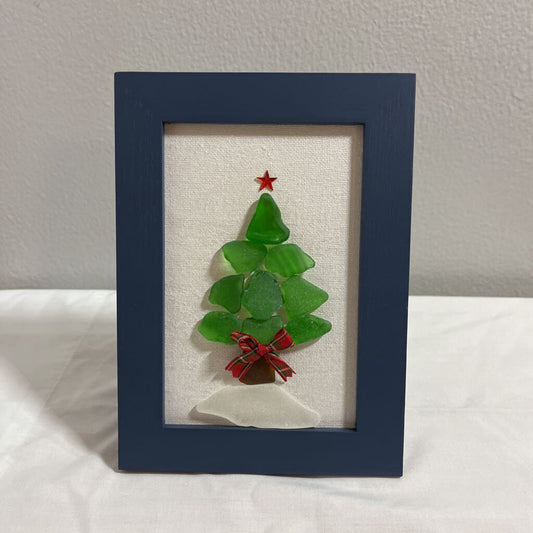 Beach Glass Christmas Tree Art