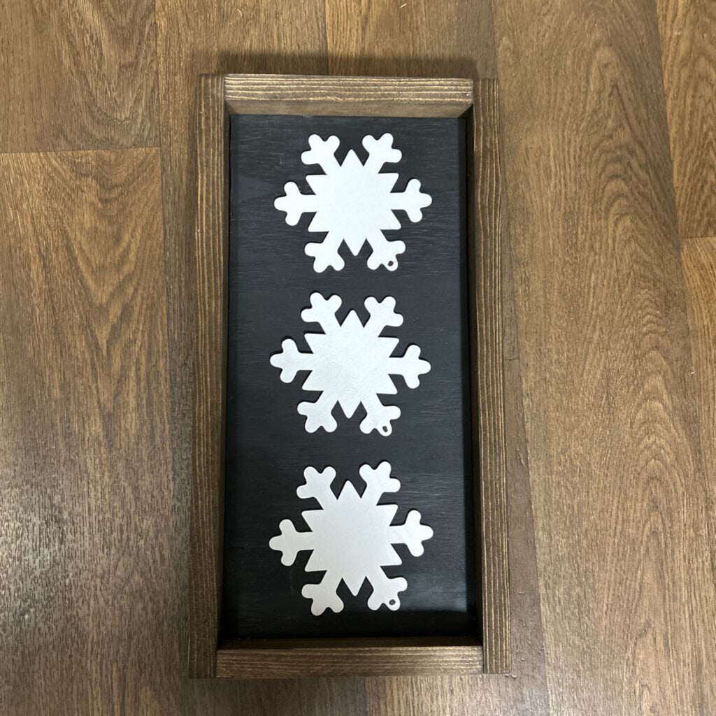 3 Snowflake framed sign