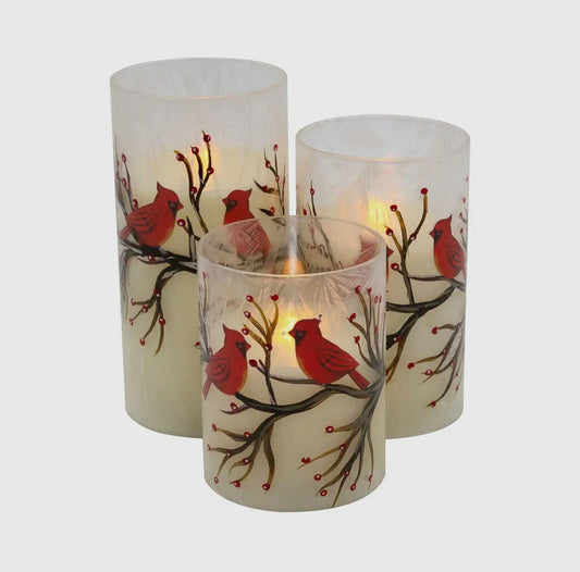 Set of Three Cardinal Design Candles