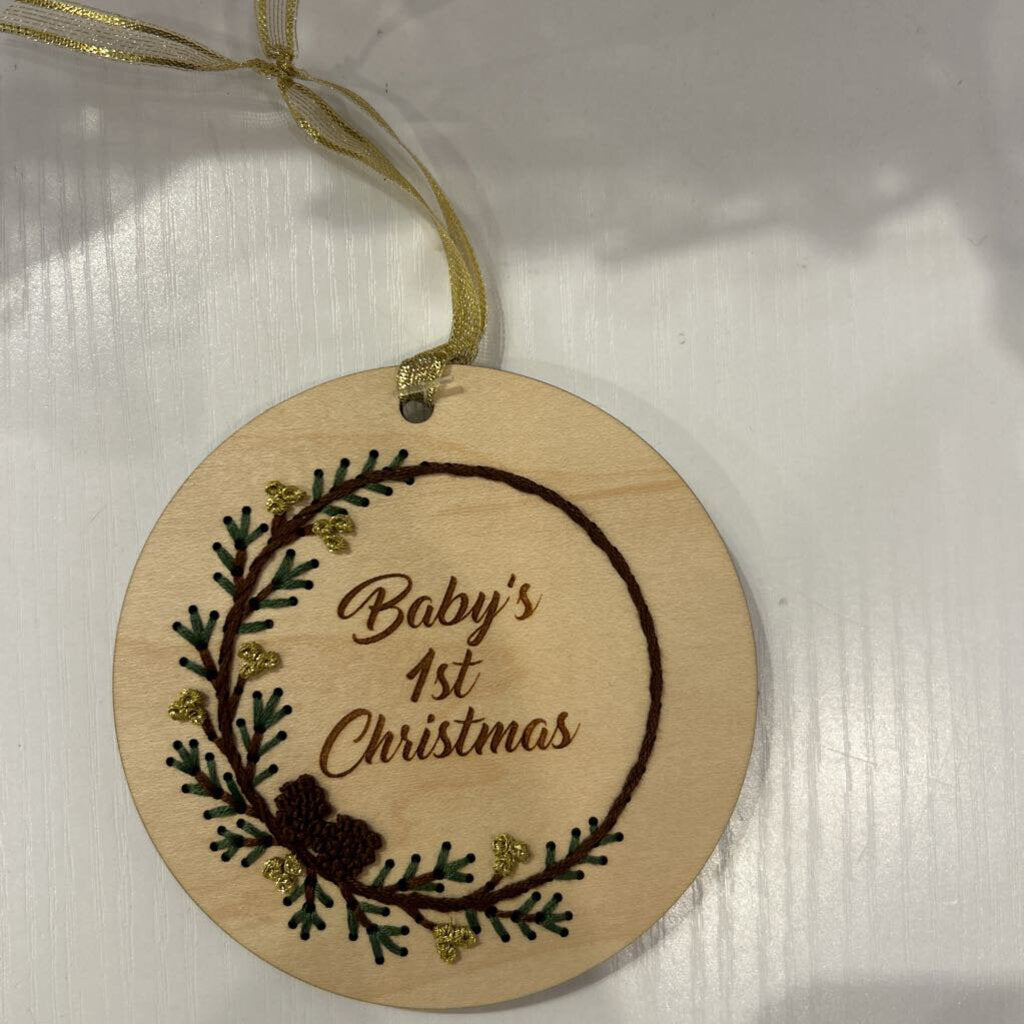 Baby's 1st Christmas Ornament-Gold Berries