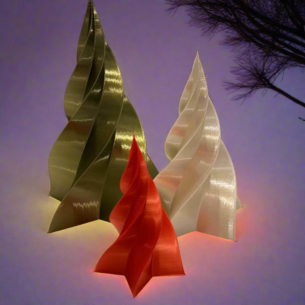 3d Christmas Tree Set of 3 G,W,R #2