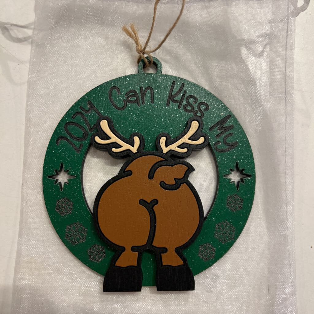 2024 Can Kiss My Reindeer Ornament