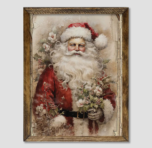 Vintage Santa Framed