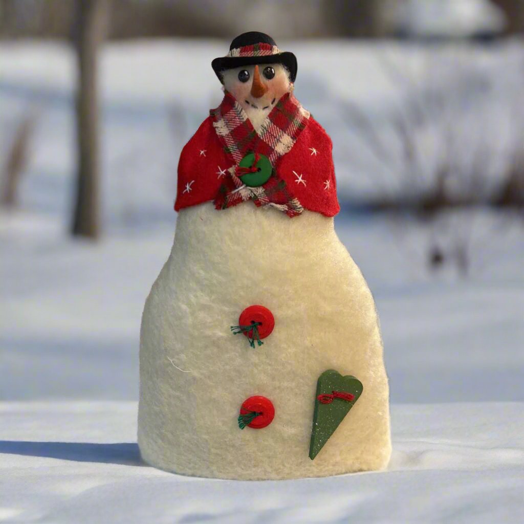 Sm Snowman with Vest Red