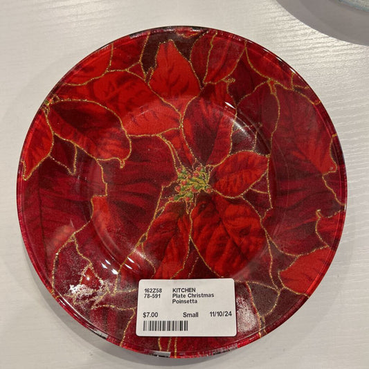 Plate Christmas Poinsetta
