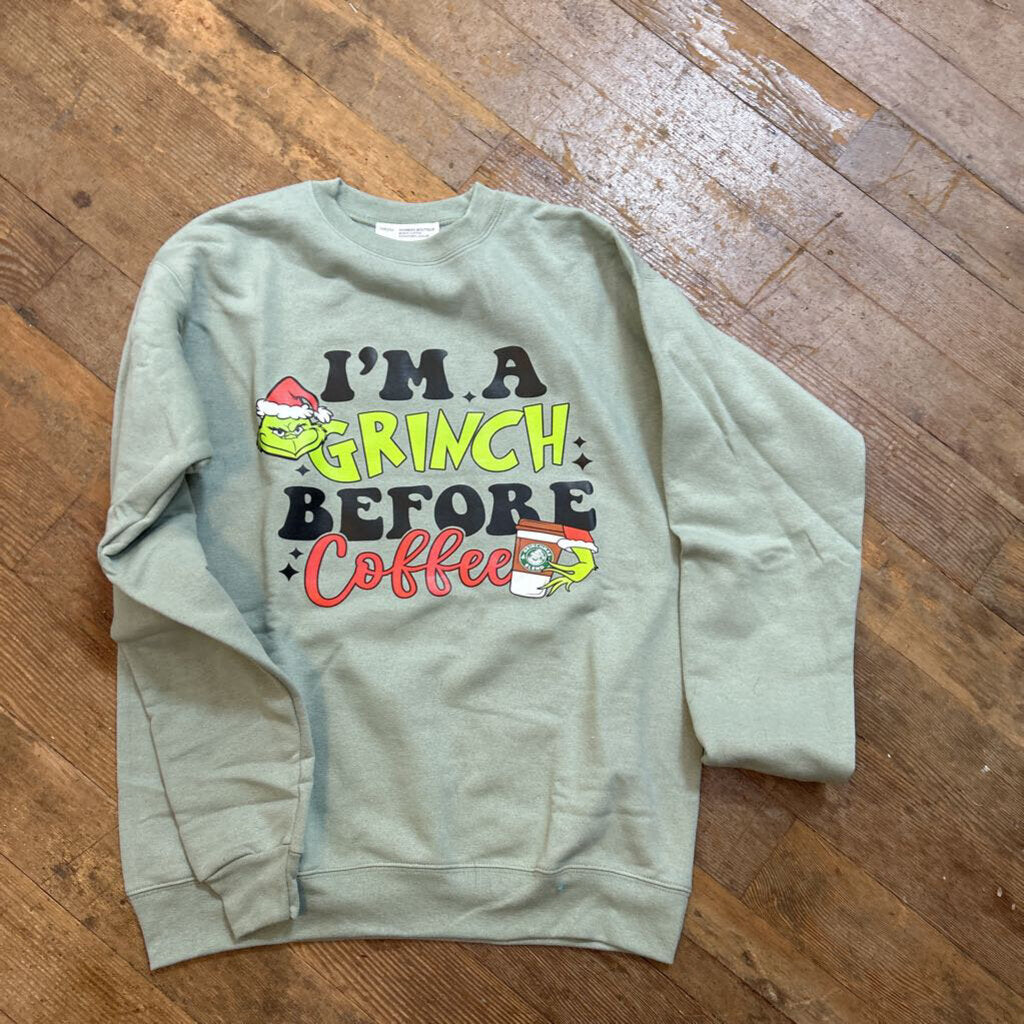 grinch coffee sweatshirt (small)