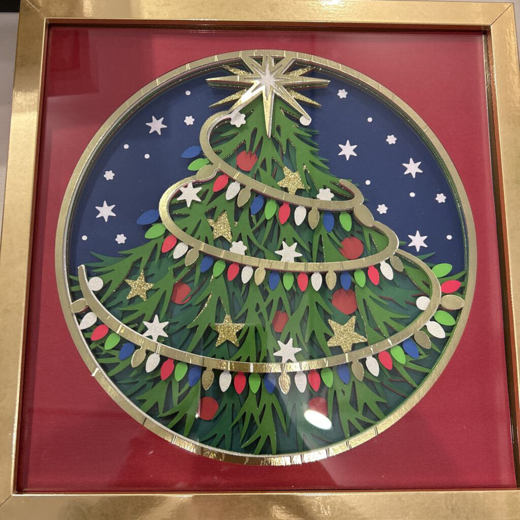 Gold Christmas Tree Shadowbox