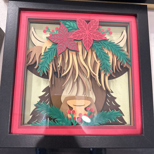 Christmas Cow Shadowbox