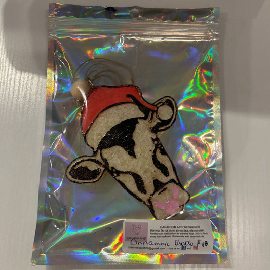 Xmas Cow Car Freshie Cinn Apple