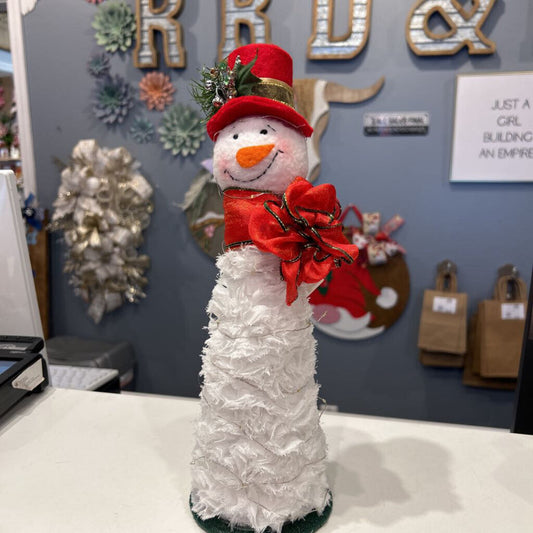 Snowman Lighted w/ Red Hat