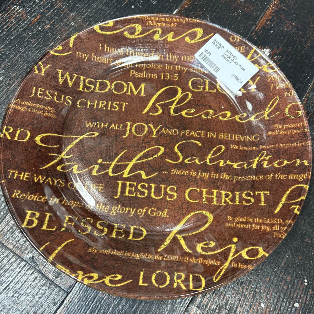 Large Glass Plate Blessed
