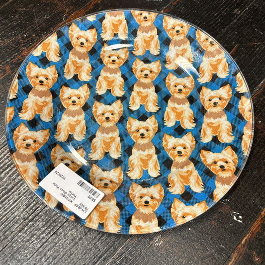 Large Glass Plate Yorkie