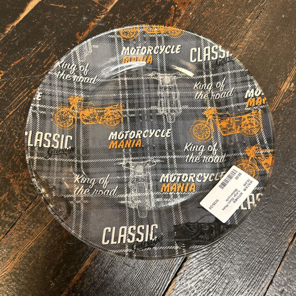 Large Glass Plate Motorcycle