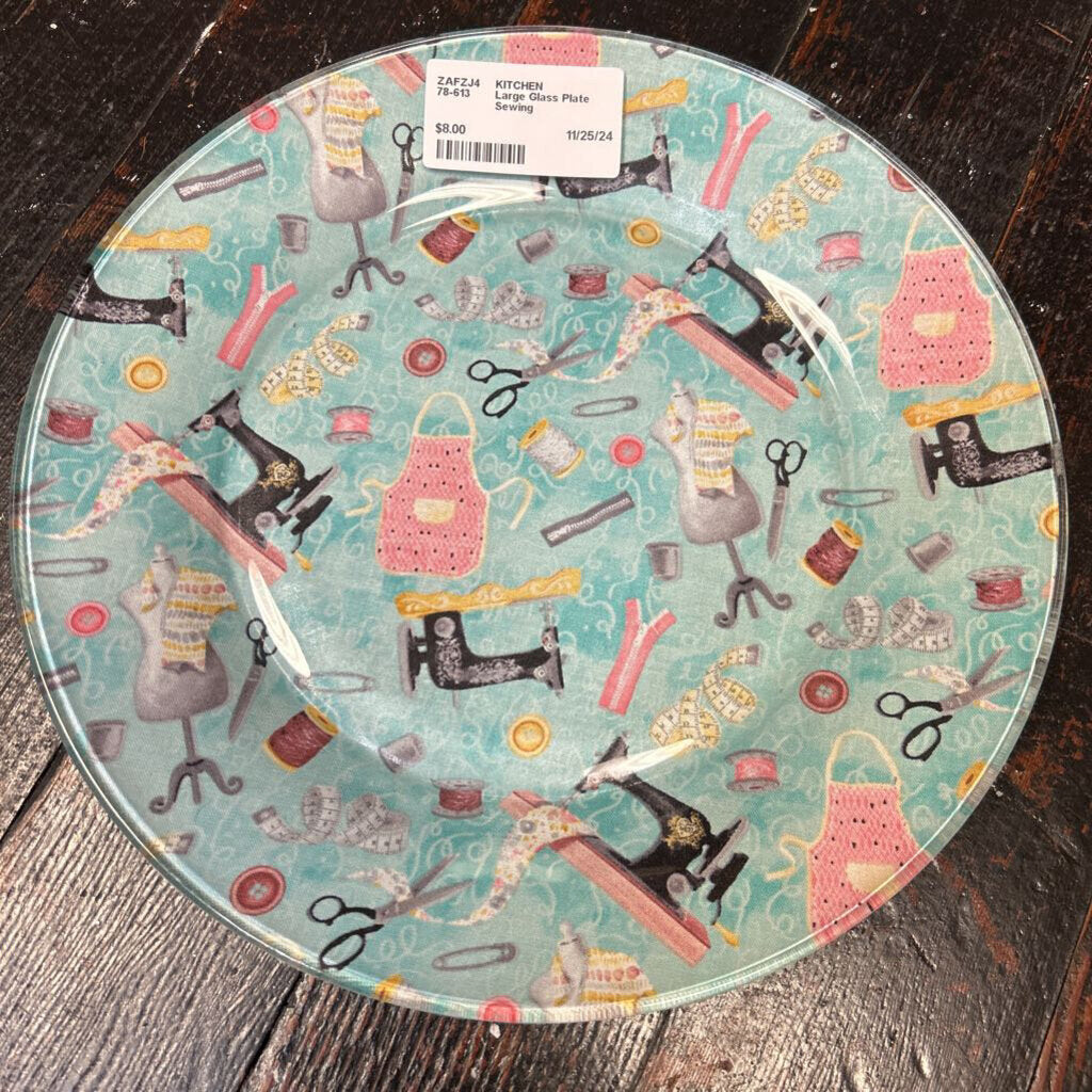 Large Glass Plate Sewing