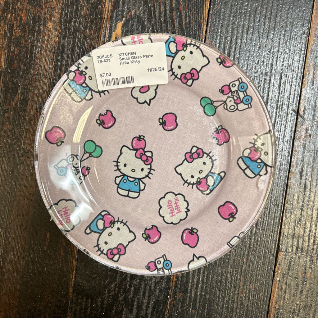 Small Glass Plate Hello Kitty