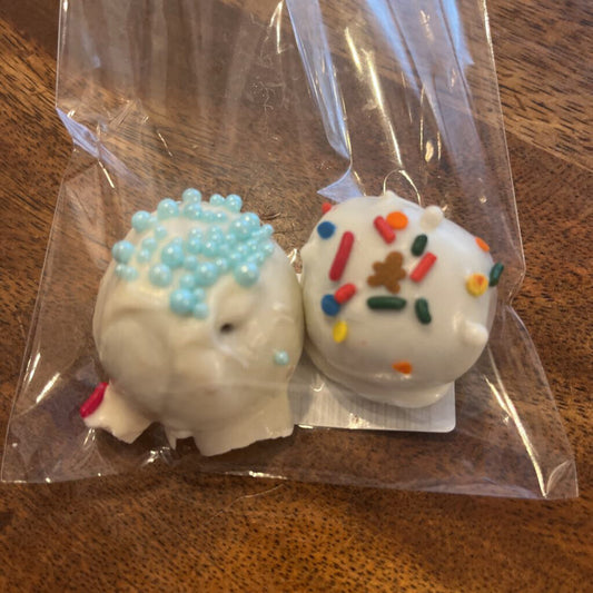 Chocolate Cake/White Choc. Dipped Cake Ball