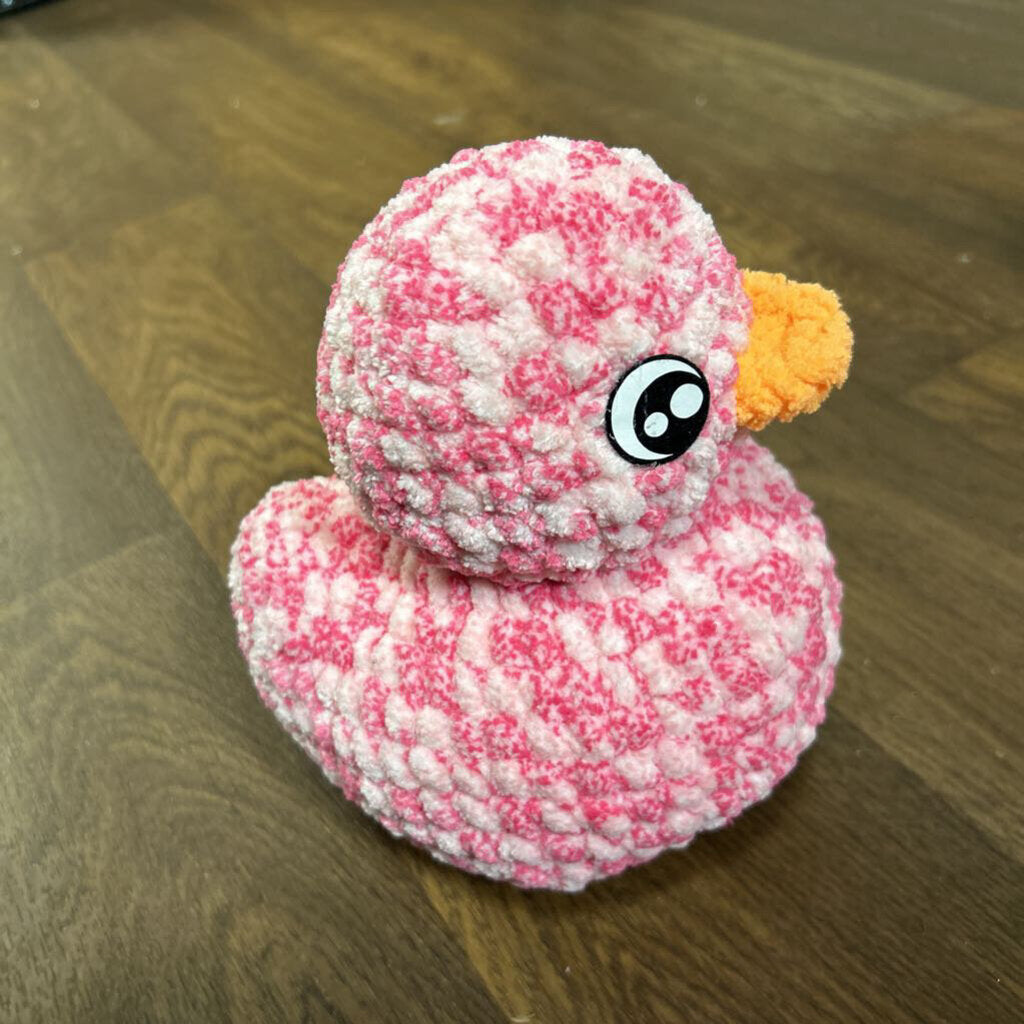 crochet large pink duck