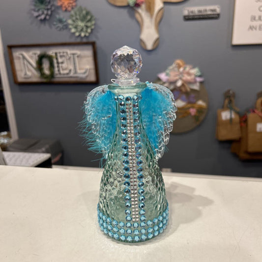 Glass Blue Angel lighted