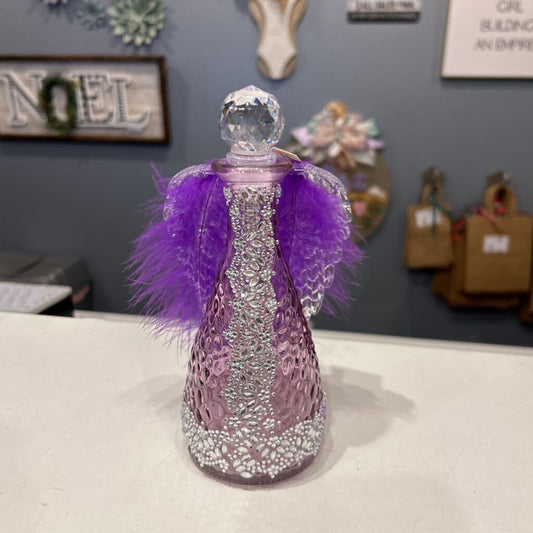 Glass Purple Angel lighted