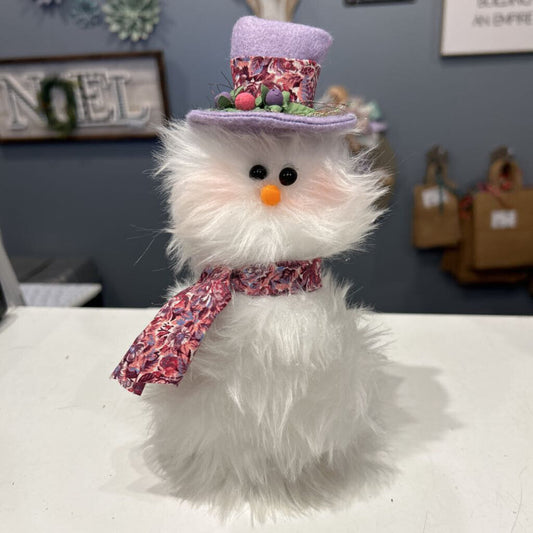 Snowman with purple hat