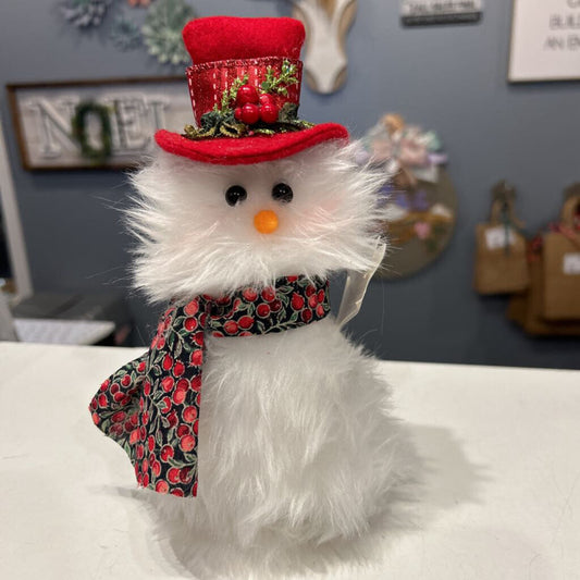 Snowman with red hat