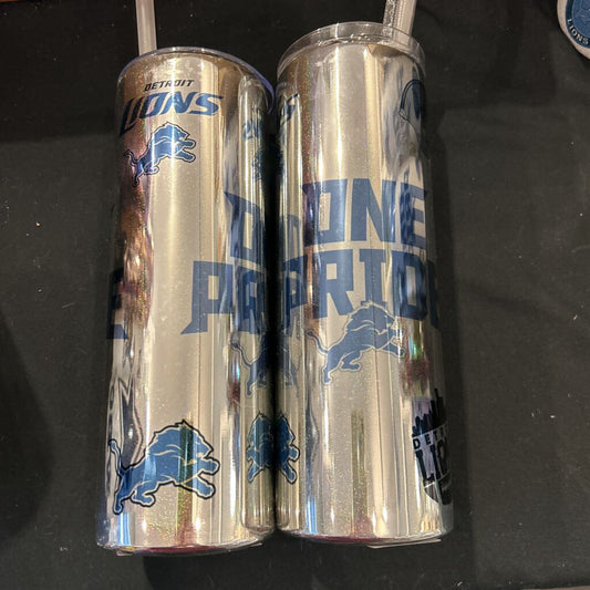 Detroit Lions 1 Pride w/mirror glitter 20oz