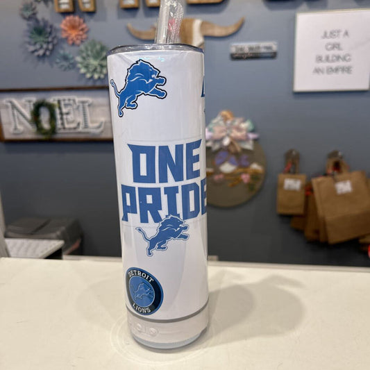 Detroit Lions 1 Pride Bluetooth Tumbler 20oz